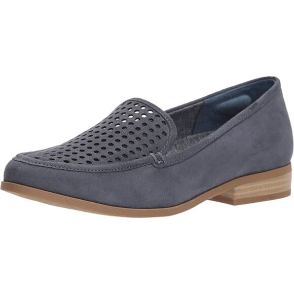 Dr. Scholl's black leather loafer suede work comfort foot bed - Picture 2 of 9